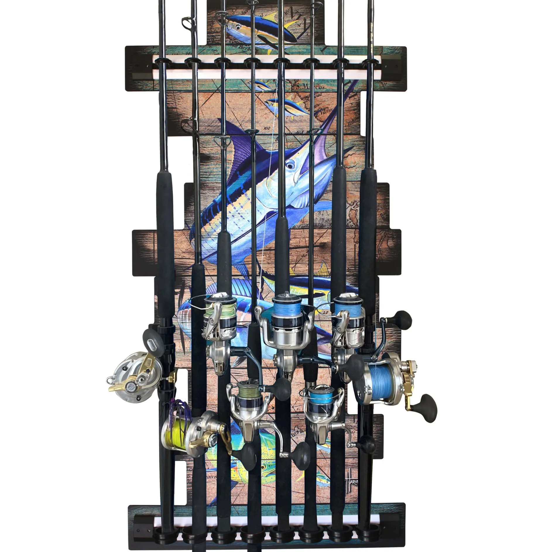 Ancient Map 8 Rod Wall Rack