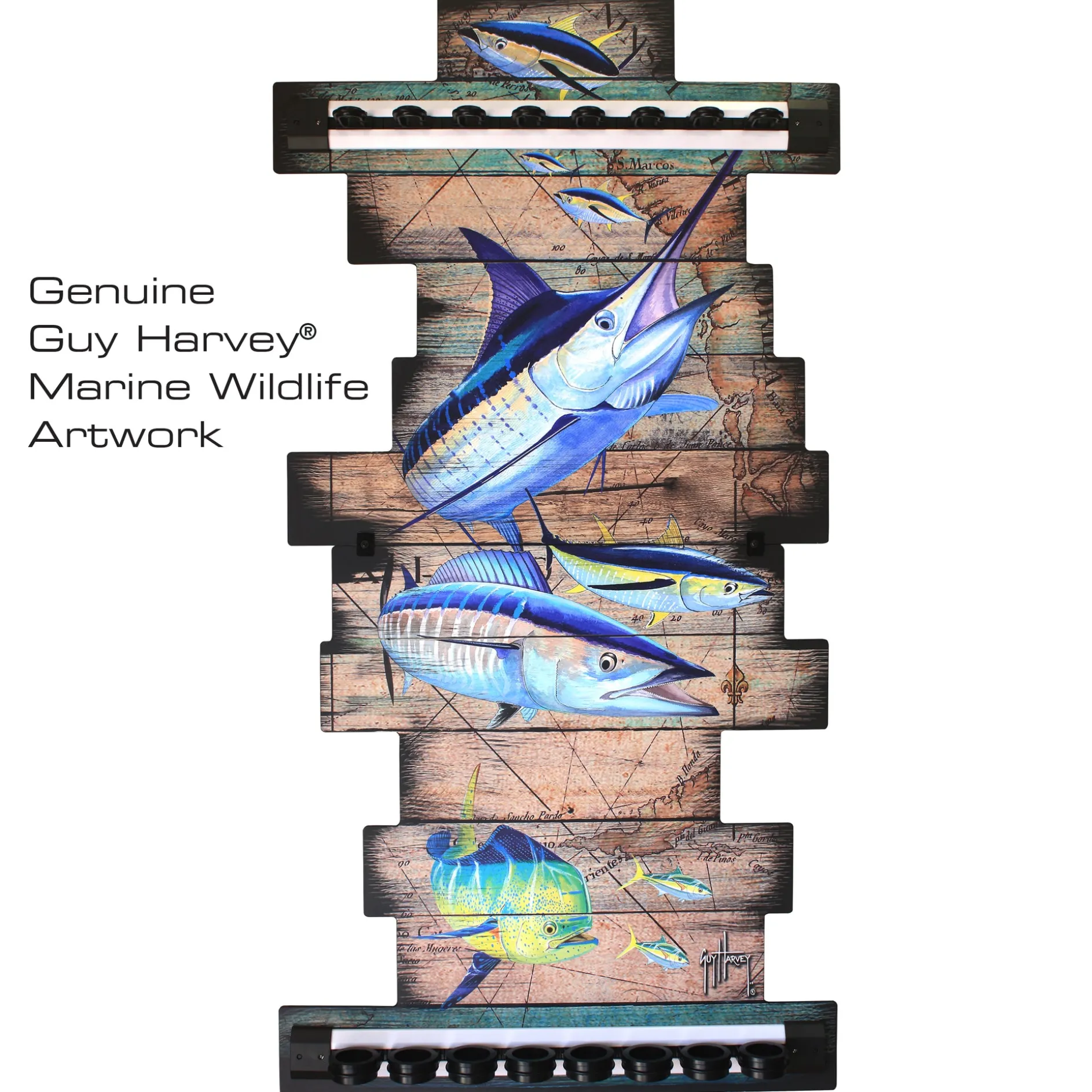 Ancient Map 8 Rod Wall Rack