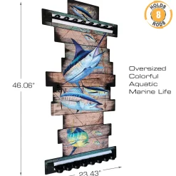 Ancient Map 8 Rod Wall Rack
