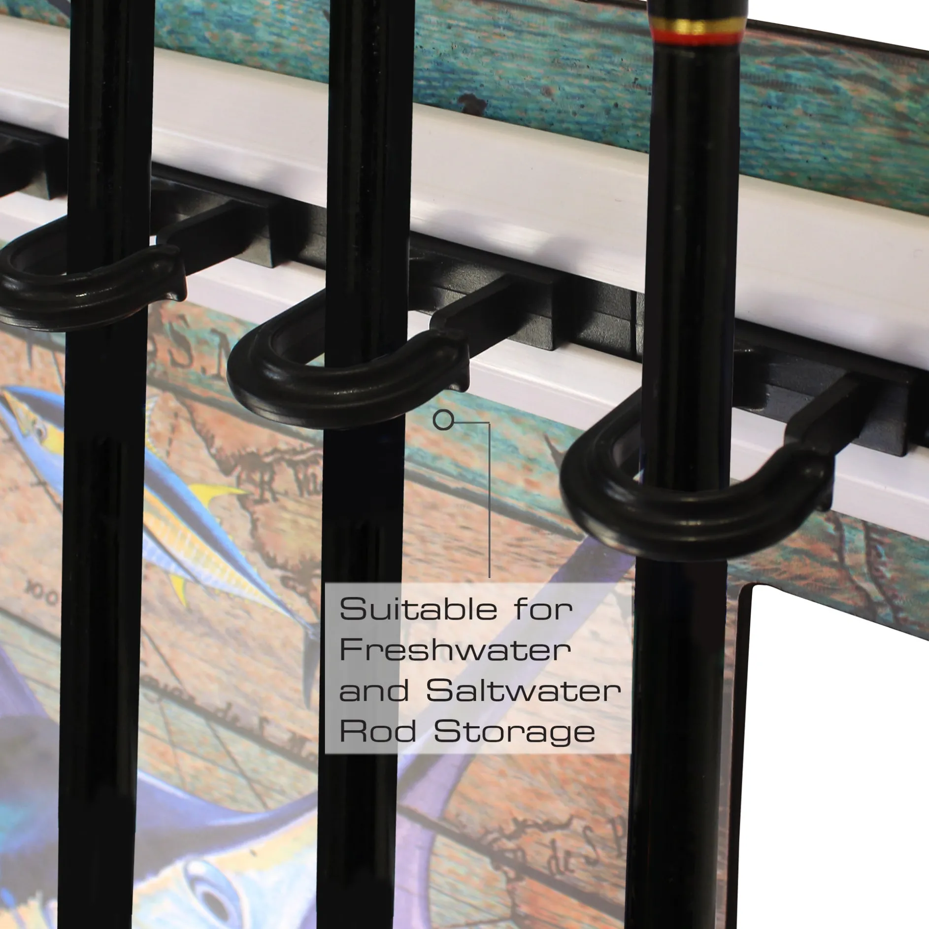 Ancient Map 8 Rod Wall Rack