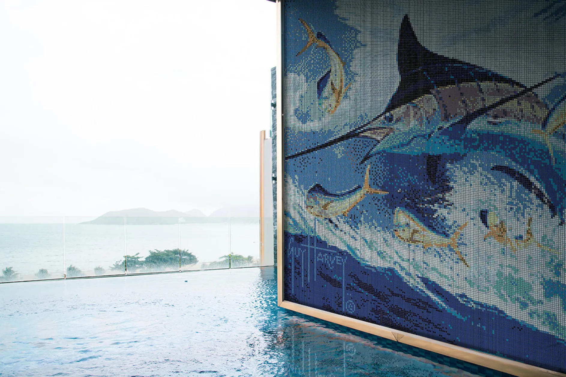 Blue Commocean Mosaic Mural - Small