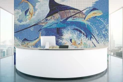 Blue Commocean Mosaic Mural - Small