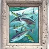 "Bluefin Tuna on Striped Bass" Tile Art