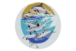 Dolphins Racing Medallion Mosaic - Large