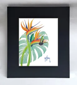 "Green Mango Hummingbird" Tile Art