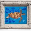 "Green Turtle & Blue Tangs" Tile Art