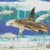 Hammerhead Shark Mosaic Mural - Large