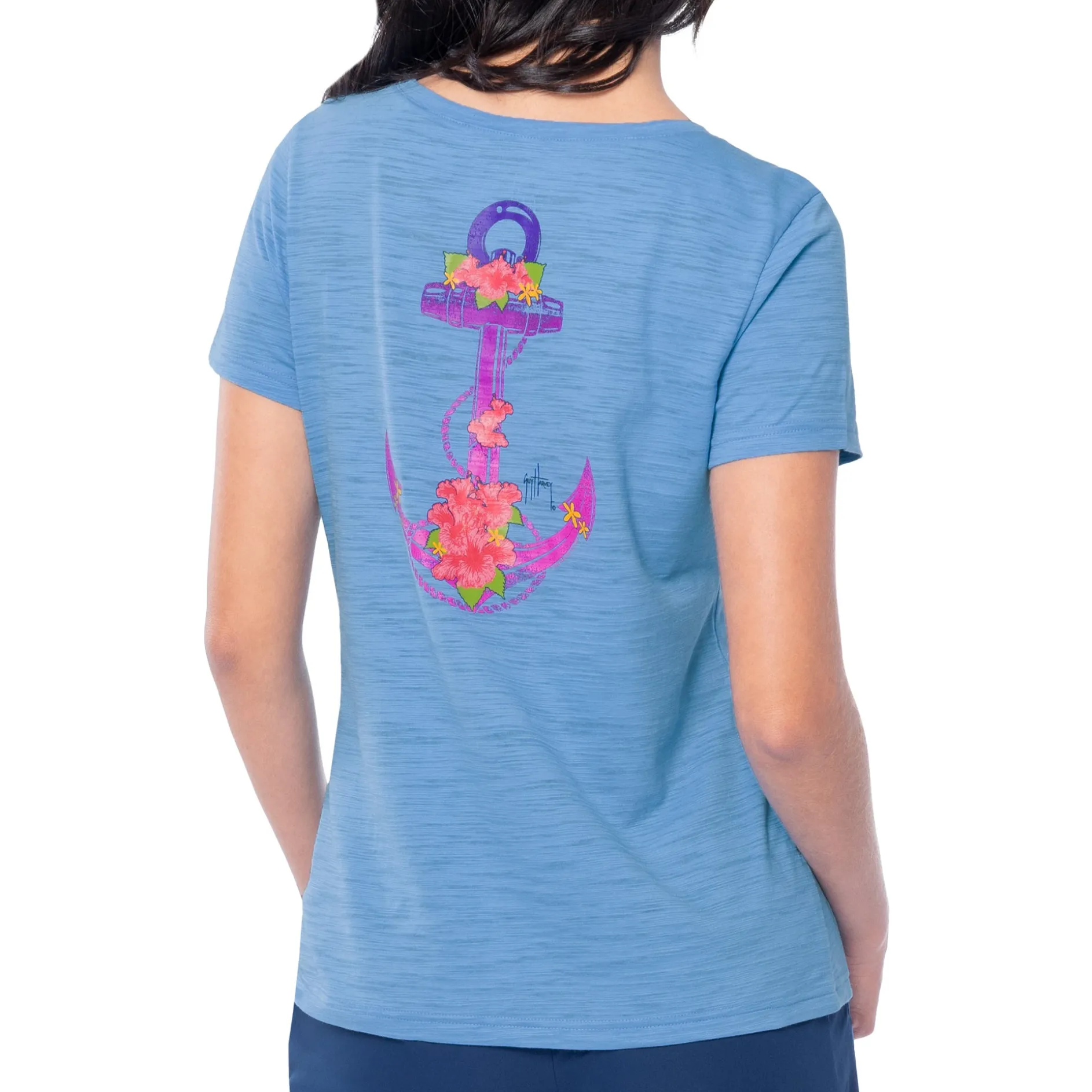 Ladies Anchored Relaxed V-Neck Top