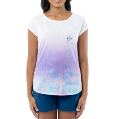 Ladies Beach Side Short Sleeve Poly/Rayon Slub Top