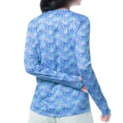 Ladies Blue Scales Long Sleeve Sun Protection Top