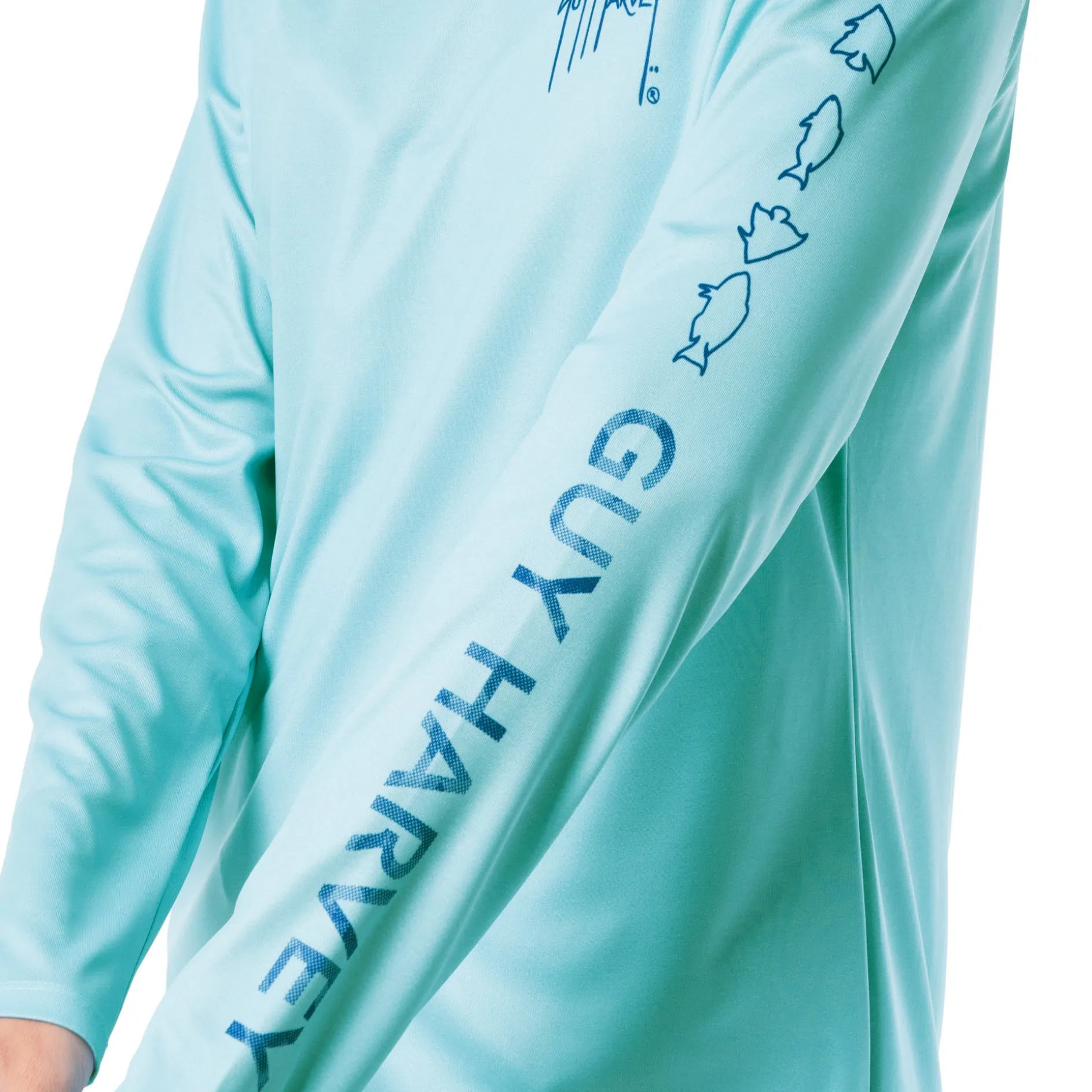 Ladies Blue Solid Long Sleeve Sun Protection Shirt