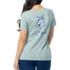 Ladies Floral Bill Relaxed V-Neck Top