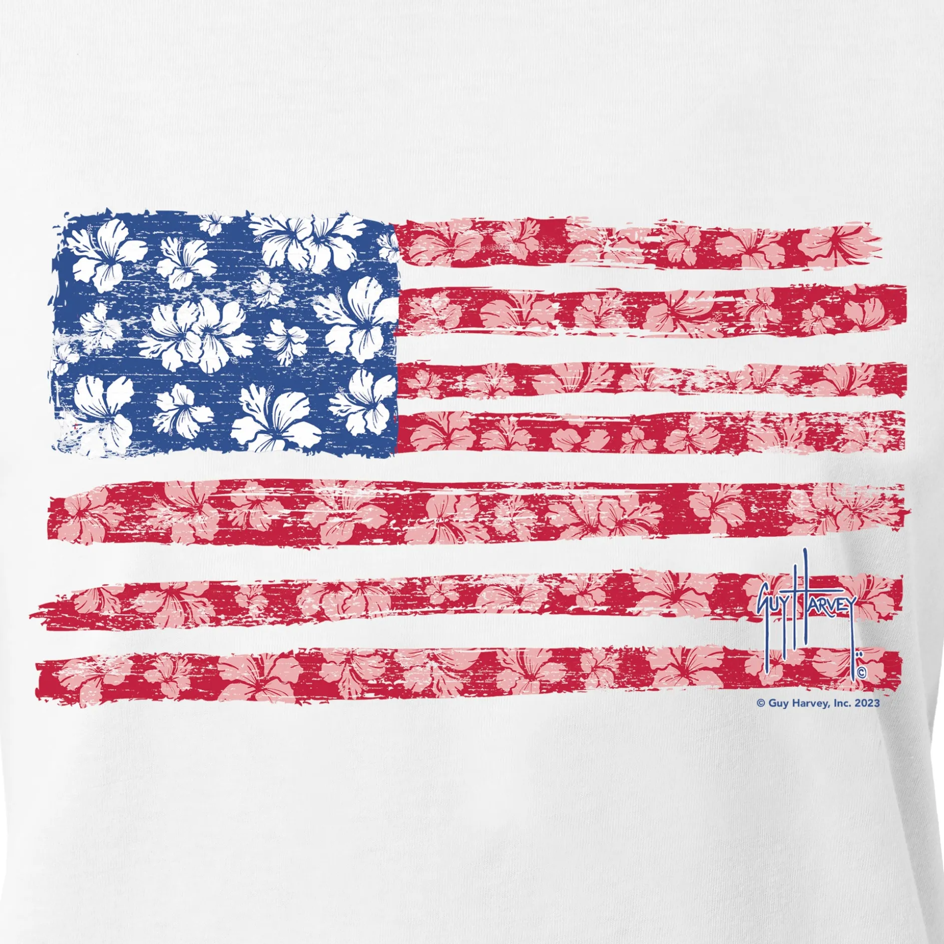 Ladies Flower Floral Short Sleeve Crew Neck T-Shirt