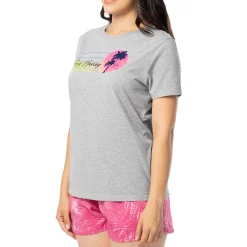 Ladies Grey Horizon Short Sleeve Crew Neck T-Shirt