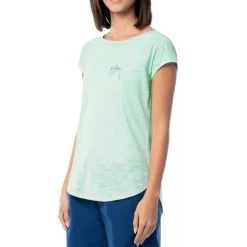 Ladies Marble Turtles Short Sleeve Poly/Rayon Slub Top