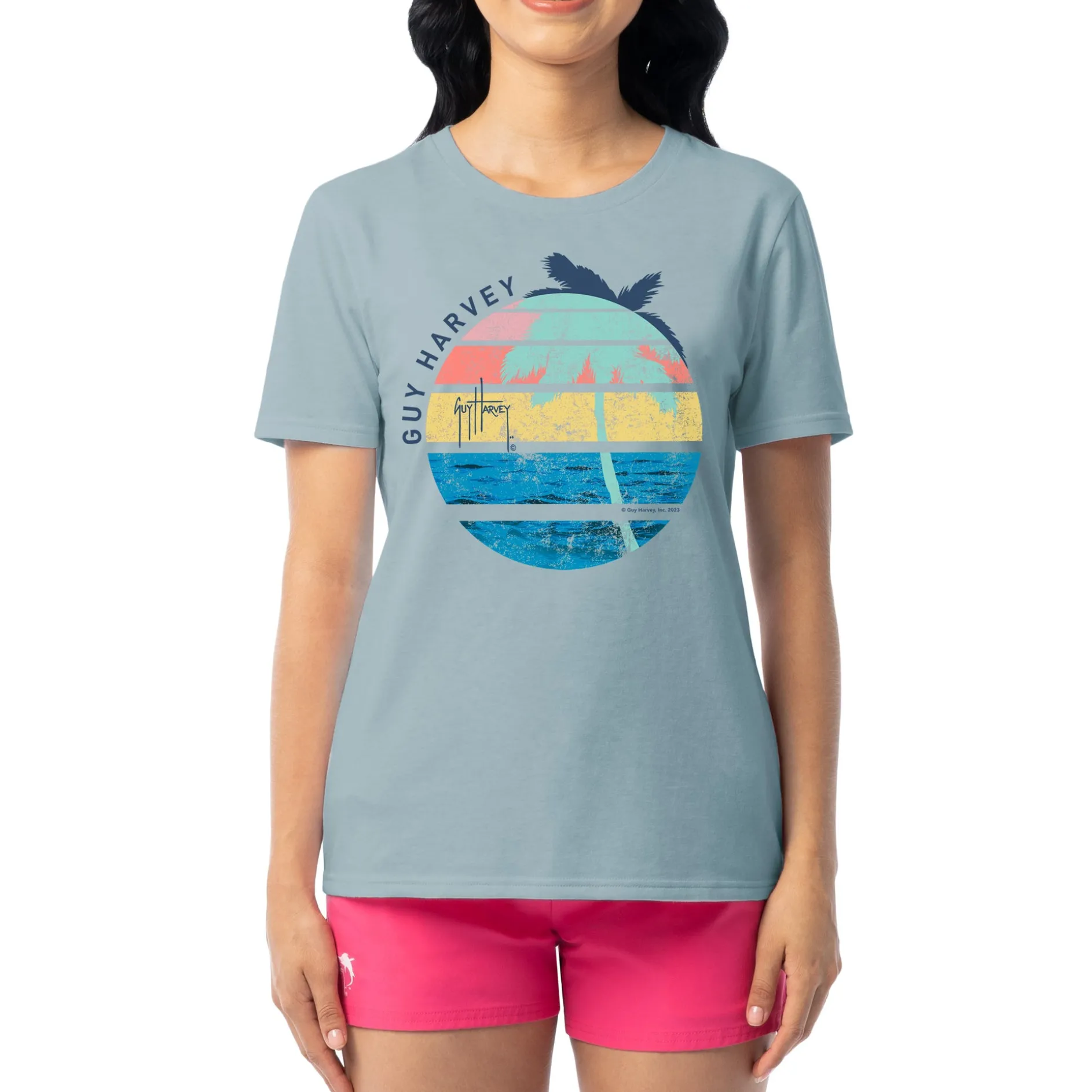 Ladies Palm and Sun Short Sleeve Crew Neck T-Shirt