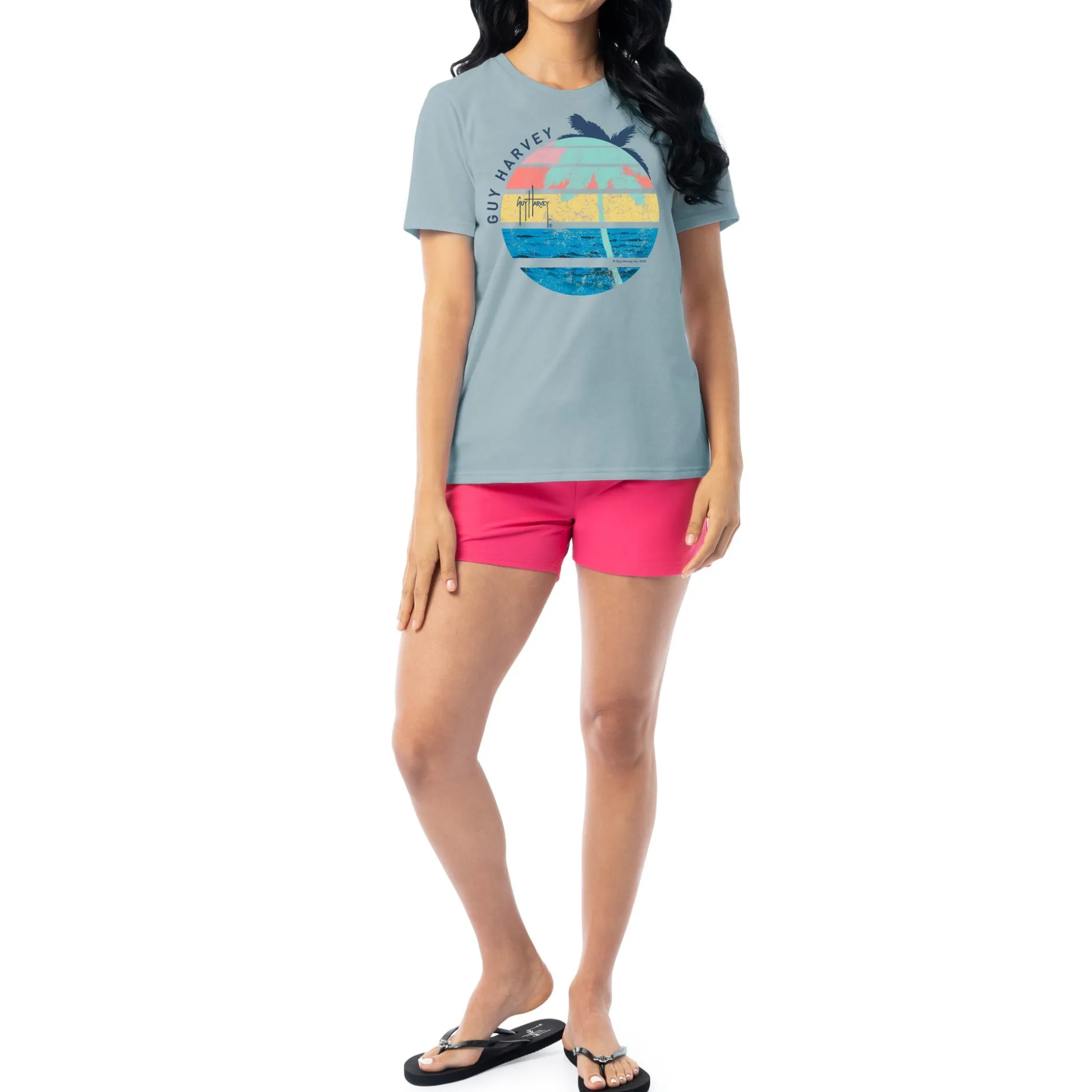 Ladies Palm and Sun Short Sleeve Crew Neck T-Shirt