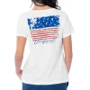 Ladies Palm Tree Flag Relaxed V-Neck Top
