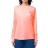 Ladies Peach Solid Long Sleeve Sun Protection Shirt