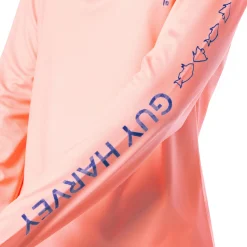 Ladies Peach Solid Long Sleeve Sun Protection Shirt
