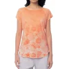 Ladies Seashell Toille Short Sleeve Poly/Rayon Slub Top