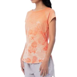 Ladies Seashell Toille Short Sleeve Poly/Rayon Slub Top