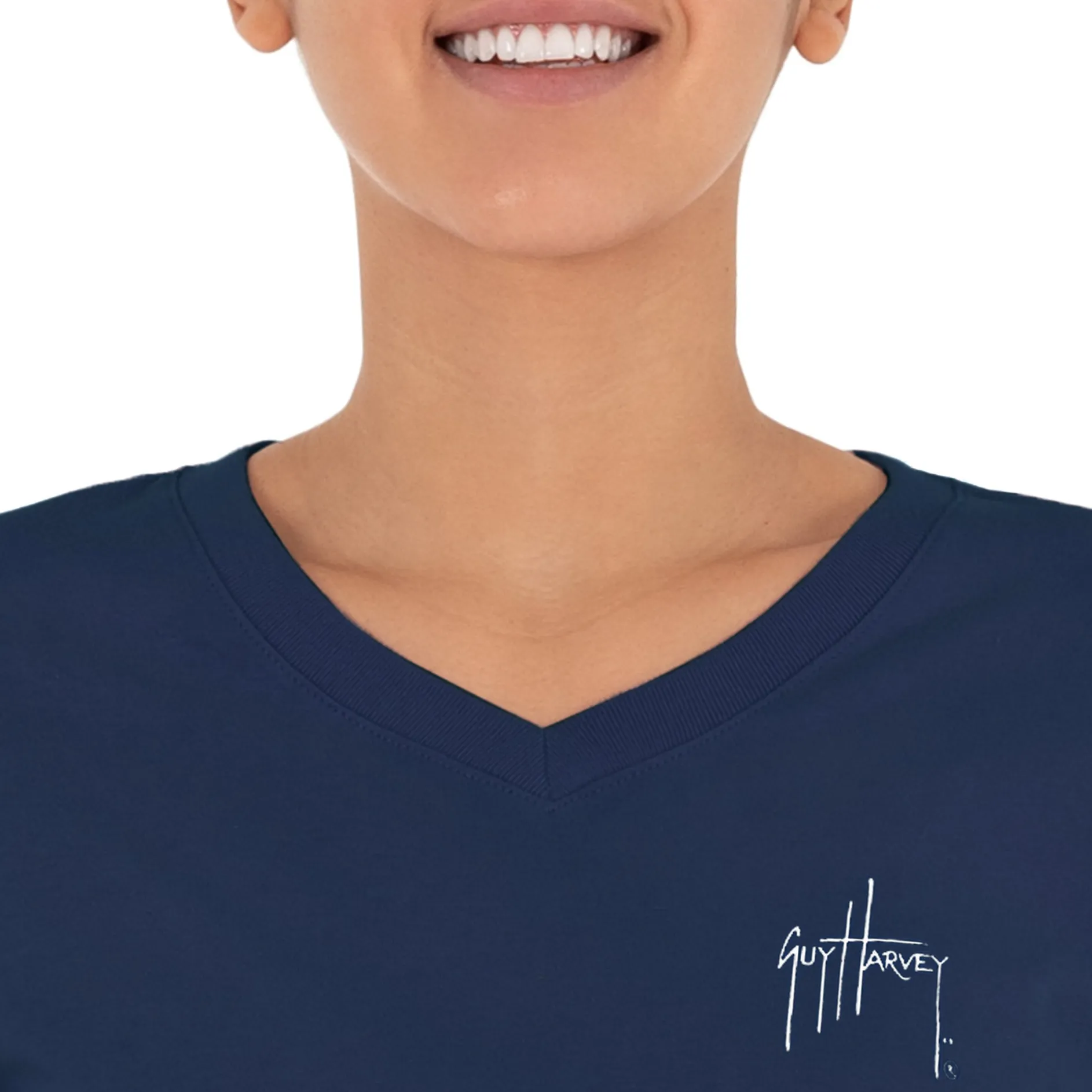 Ladies Tropical Short Sleeve V-Neck T-Shirt