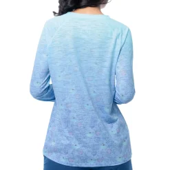 Ladies Watercolor Shells Long Sleeve Raglan Slub Shirt