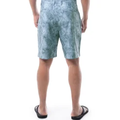Mens 9" Ocean Blue Printed Hybrid Short