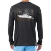 Men's Adrift Black Performance Sun Protection Top