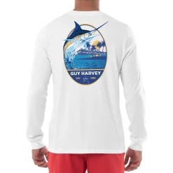 Men's Blue Hawaiian Long Sleeve T-Shirt