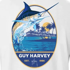 Men's Blue Hawaiian Long Sleeve T-Shirt