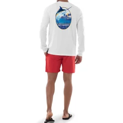 Men's Blue Hawaiian Long Sleeve T-Shirt