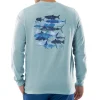 Men's Blue Palm Silos Long Sleeve T-Shirt