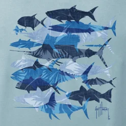 Men's Blue Palm Silos Long Sleeve T-Shirt