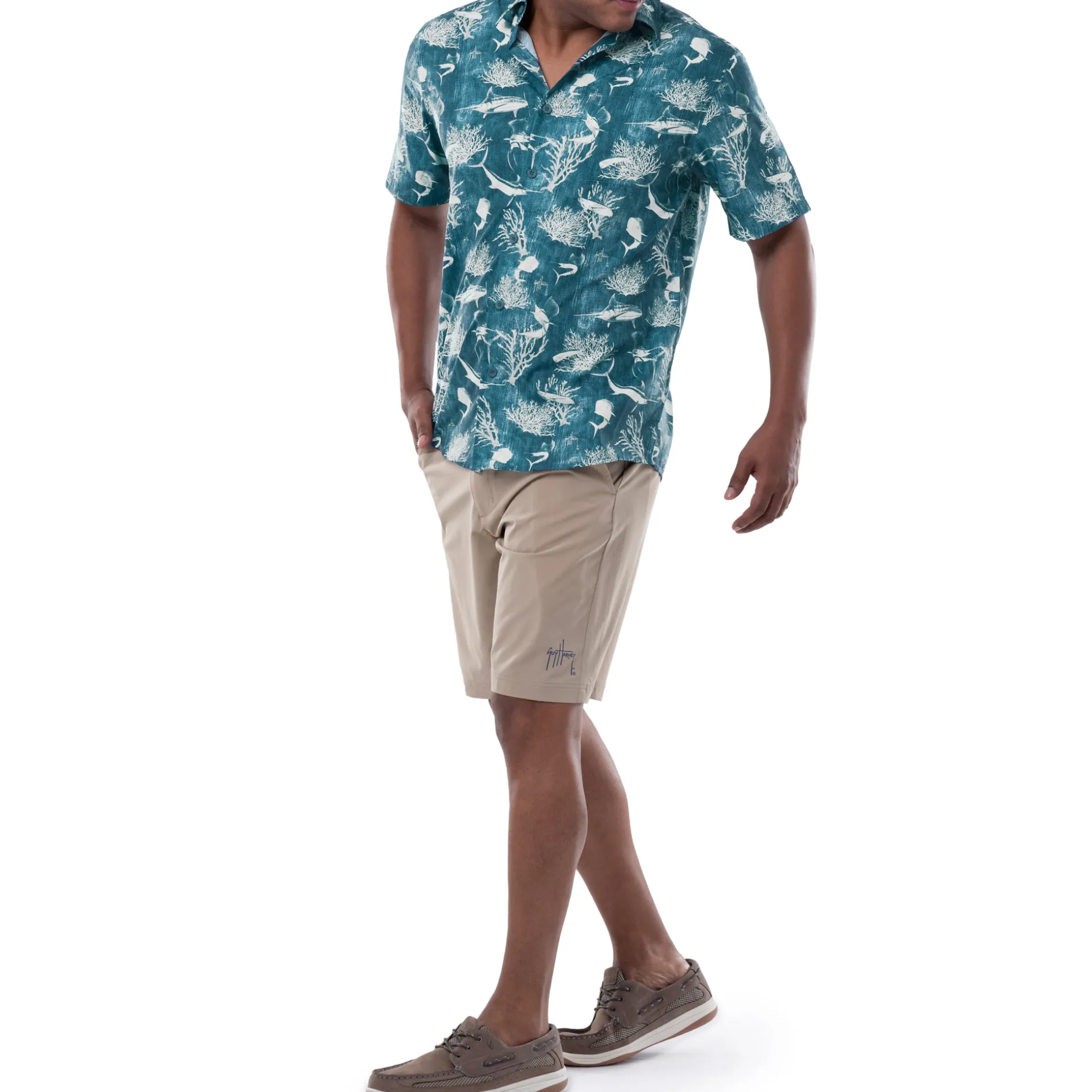 Men's Denim Shells Short Sleeve Fishing Shirt