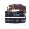 Men's Hammerhead and Mako Leather Tab Belt