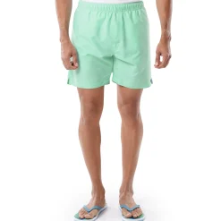 Men's Light Green Solid 7" Swim Trunks