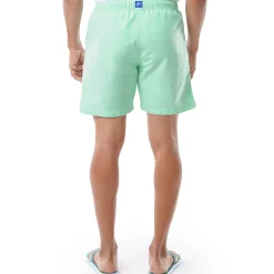 Men's Light Green Solid 7" Swim Trunks