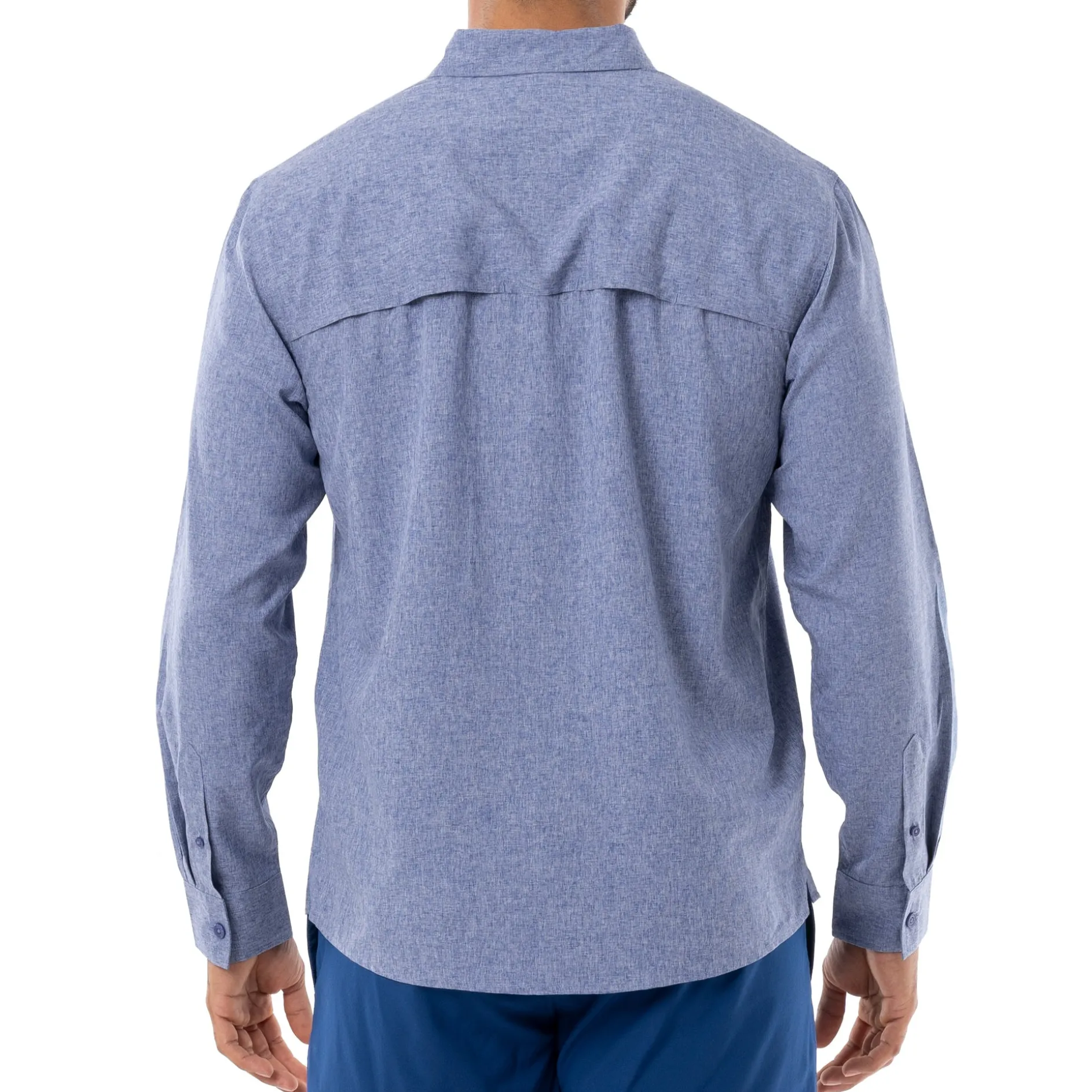 Men's Long Sleeve Heather Textured Performance Fishing Shirt