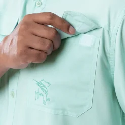 Men's Long Sleeve Heather Textured Performance Fishing Shirt