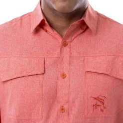 Men's Long Sleeve Heather Textured Performance Fishing Shirt