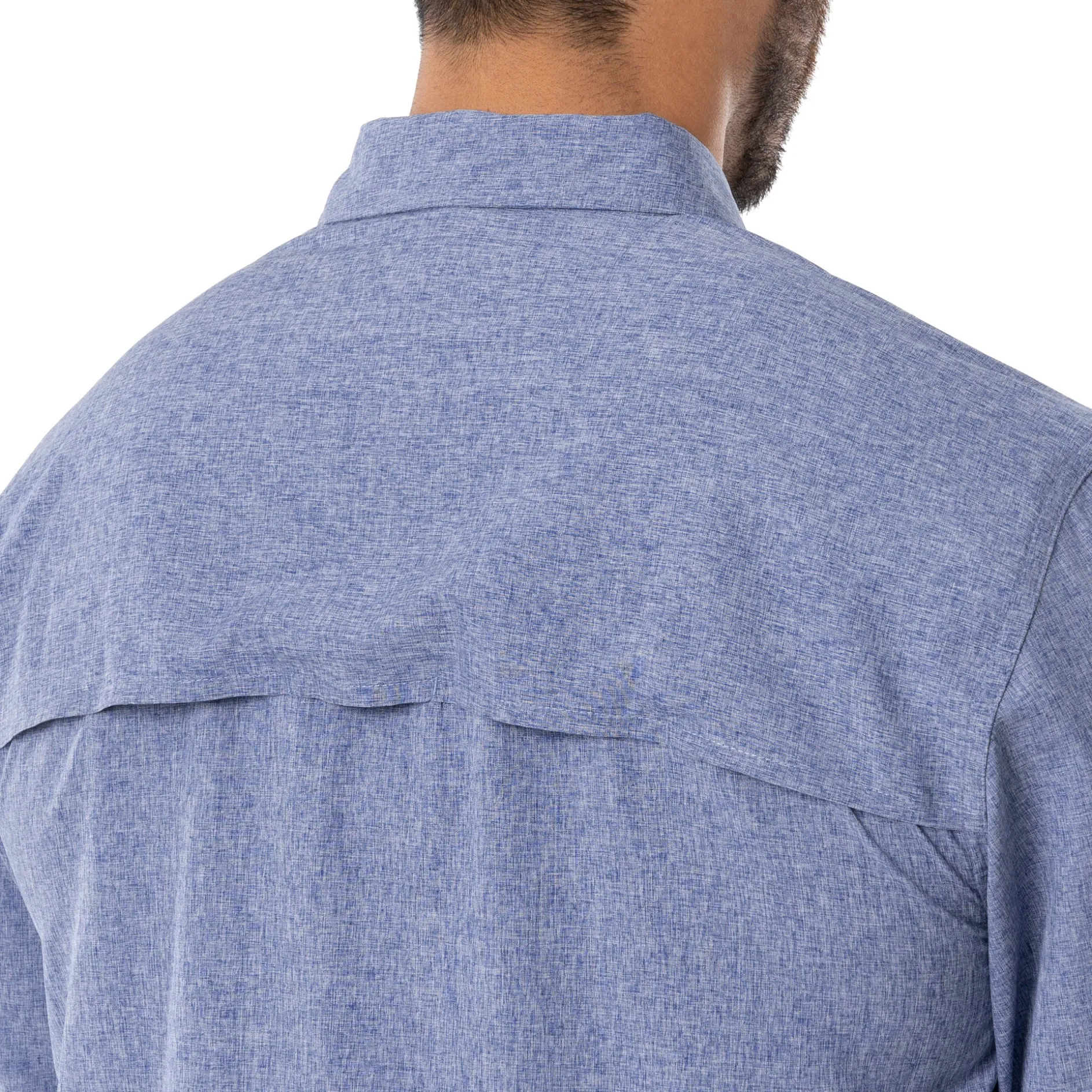 Men's Long Sleeve Heather Textured Performance Fishing Shirt