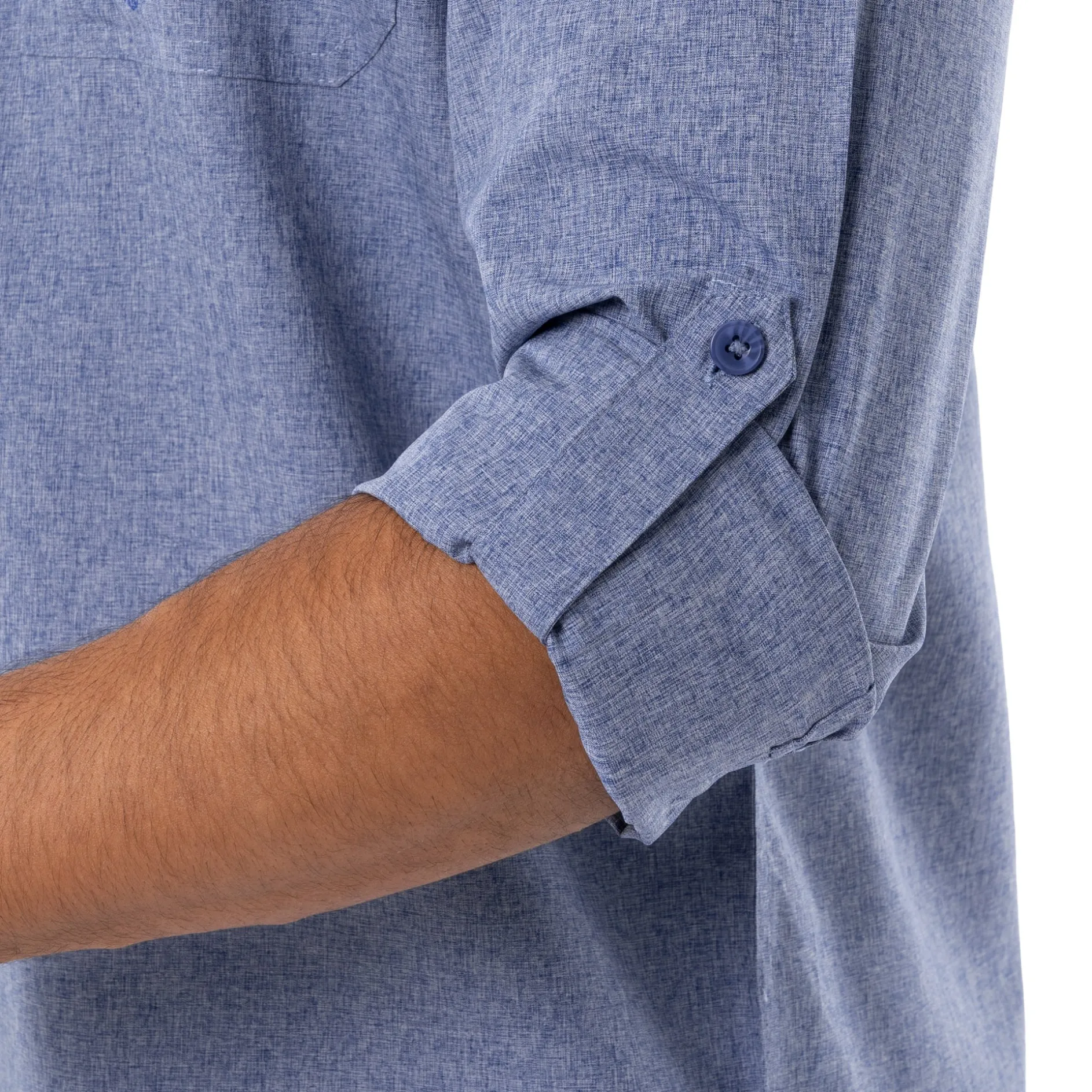 Men's Long Sleeve Heather Textured Performance Fishing Shirt