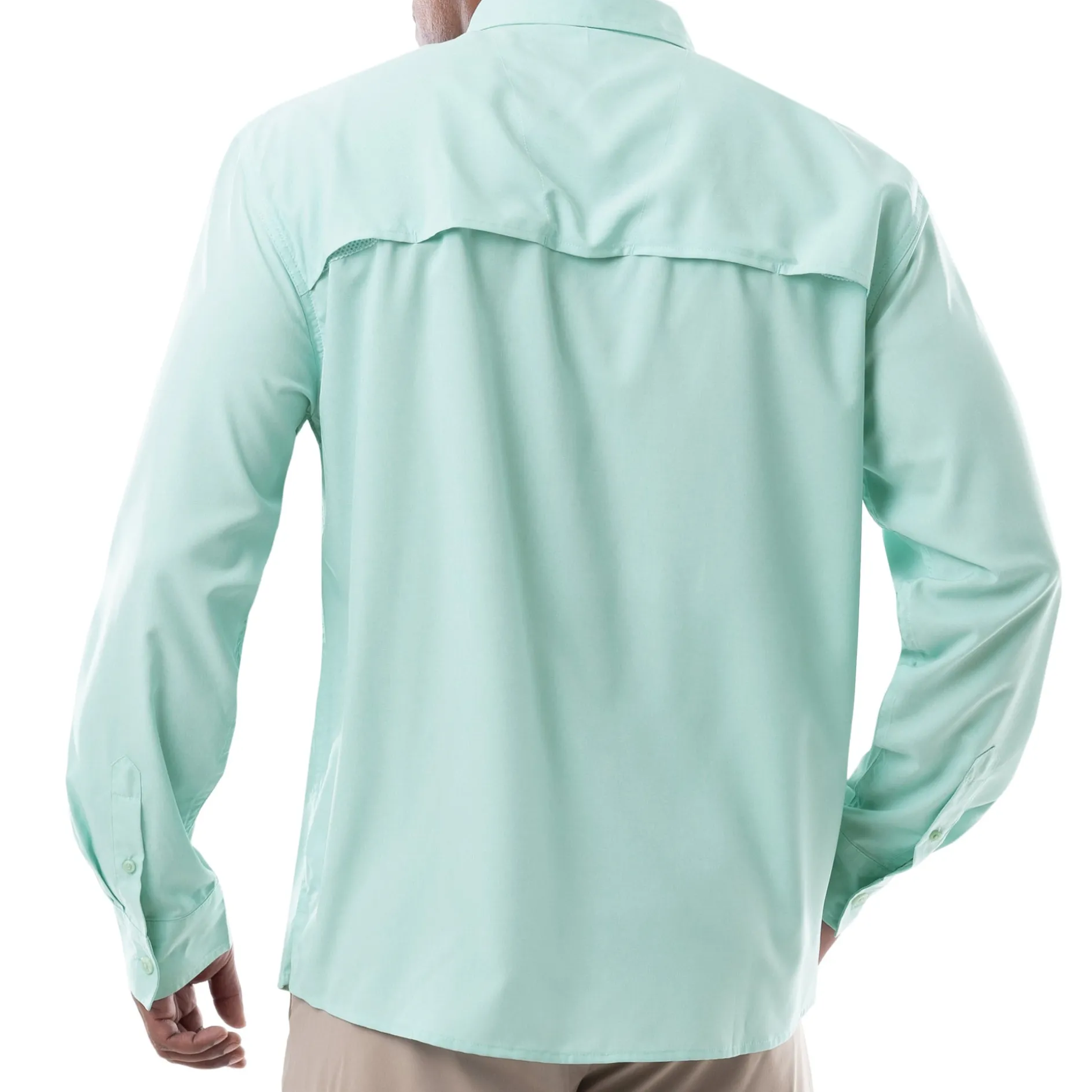 Men's Long Sleeve Heather Textured Performance Fishing Shirt