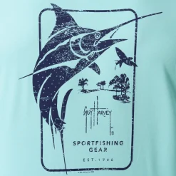 Men's Marlin Stencil Long Sleeve Performance Hoodie