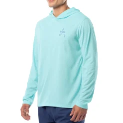 Men's Marlin Stencil Long Sleeve Performance Hoodie