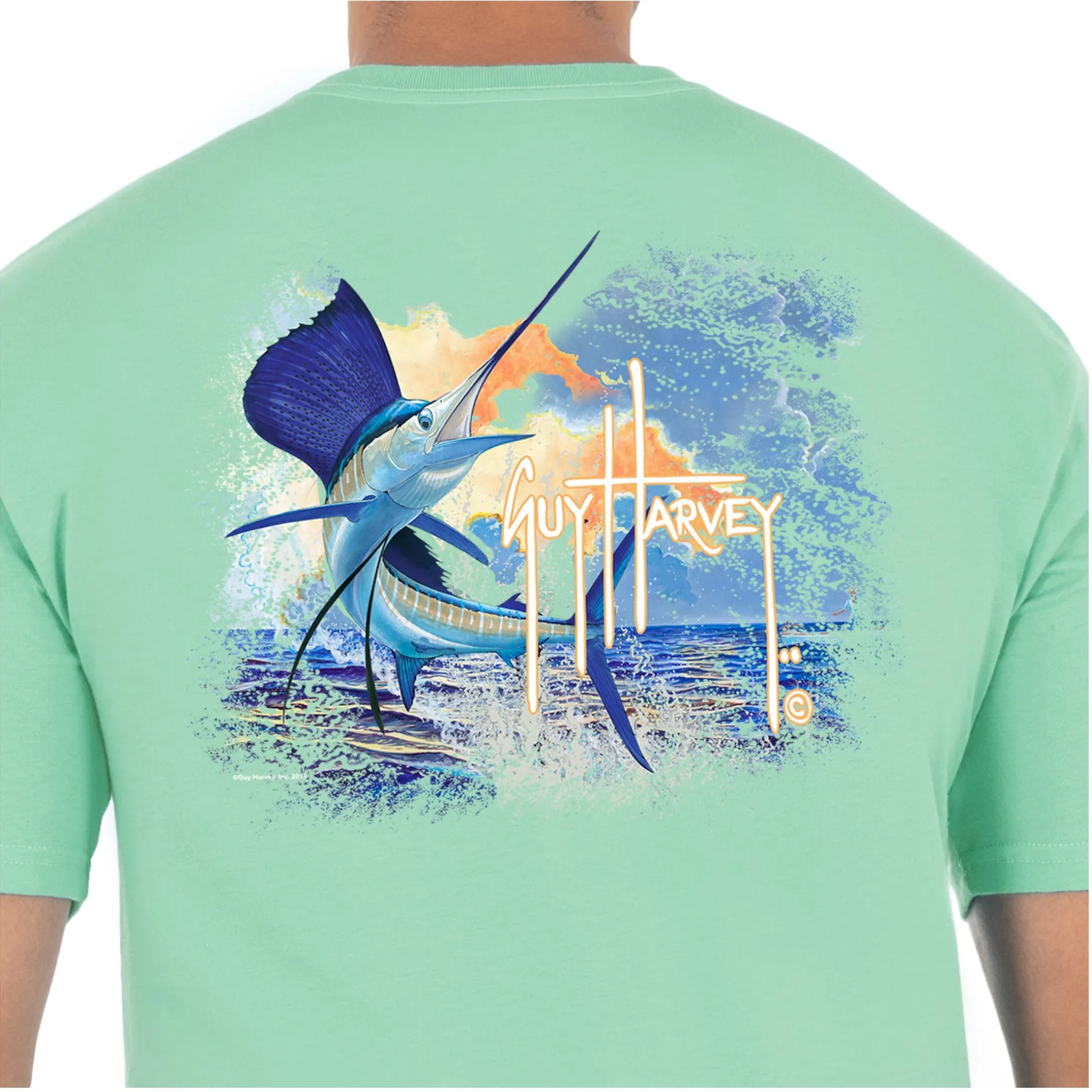 Men's Marlin Sunset Short Sleeve Pocket T-Shirt