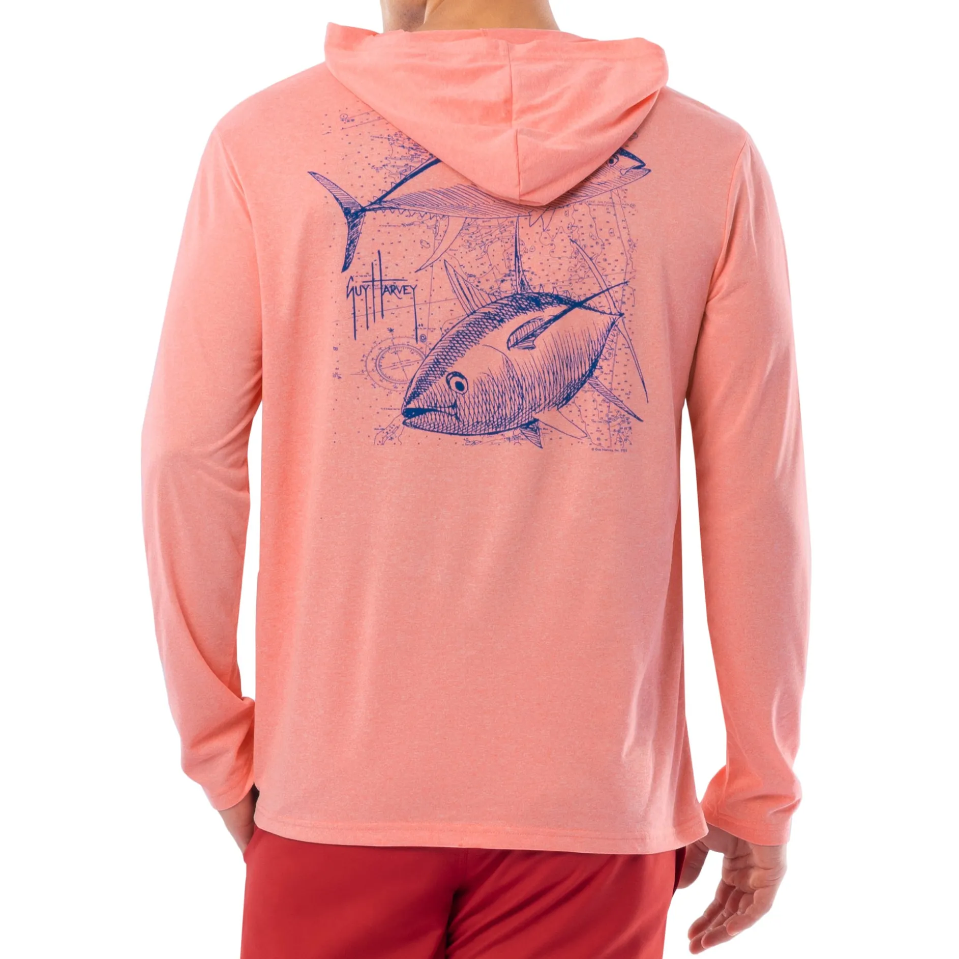 Men's Nautical Tuna Long Sleeve Performance Hoodie