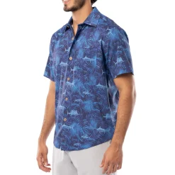 Men's Navy Incognito Printed Resort Shirt